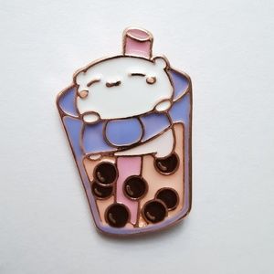 Boba milk tea enamel lapel pin